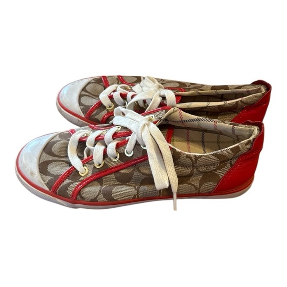 COACH Brown and Red Sneakers - Picture 2 of 5